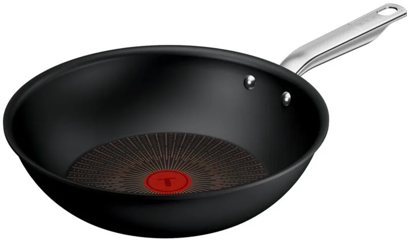 Experience - Wokpan - 28 cm - Fusion Core - Anti-aanbaklaag - Inductie - Geschikt voor gebruik met metalen spatels van Tefal in Zwart – productfoto 1 van 3