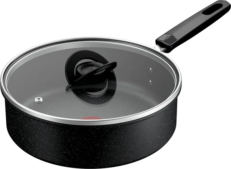 Expertise Hapjespan + Deksel 24 cm - Geschikt voor inductie - Stapelbaar design - 4-5 personen by Tefal in Black – product photo