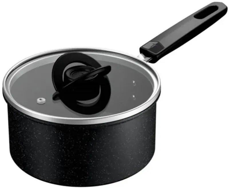 Expertise Steelpan met Deksel 18 cm – 2,2 L – G3212302 de Tefal en Zwart met gespikkelde afwerking – photo produit