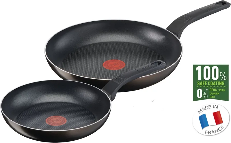 Extra Cook & Clean koekenpannenset 24/28 cm - Niet Geschikt Voor Inductie by Tefal in Black – product photo