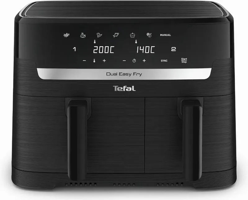 EY901N10 Dual Easy Fry Essential - Airfryer - 2700W - 8,3L by Tefal in Black – product photo