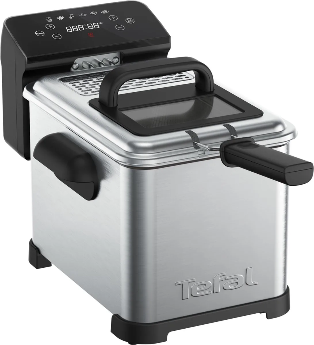 Family Pro FR507D - Frituurpan - 4 L - 6 Automatische Programma's - Koude Zone - Anti-geurfilter - Voor Gezinsgebruik - 2400W van Tefal in Roestvrijstaal – productfoto