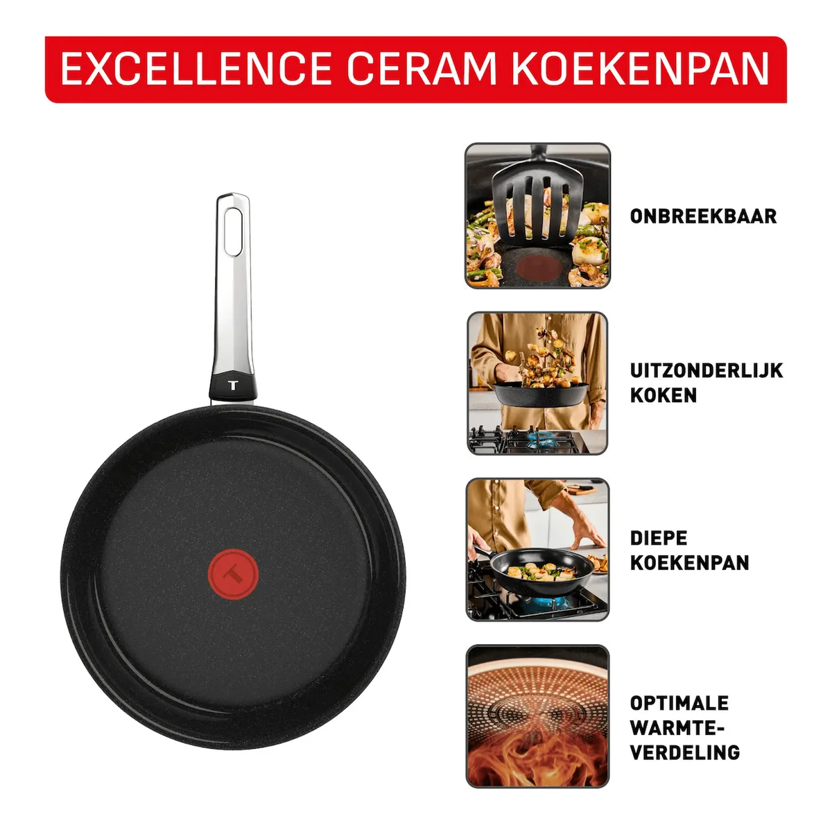 G20702 Excellence Ceramic Koekenpan 20 cm Pan Zwart von Tefal – Produktfoto