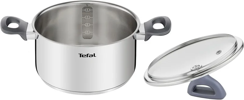 G7124414 steelpan 2,5 l Rond Roestvrijstaal by Tefal in Grey – product photo 4 of 5
