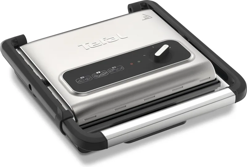 GC242D Inicio Grill Adjust - Contactgrill - multifunctionele paninigrill - RVS - 2000 W von Tefal in Zwart en roestvrij – Produktfoto