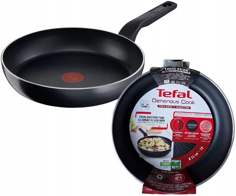 Generous Cook Koekenpan 24 cm - Titanium, Geschikt voor Inductie & Oven de Tefal en Noir – photo produit