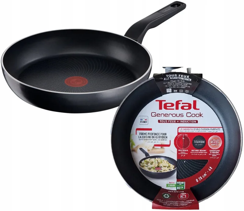 Generous Cook Koekenpan 28 cm - Titanium, Geschikt voor Inductie by Tefal in Black – product photo