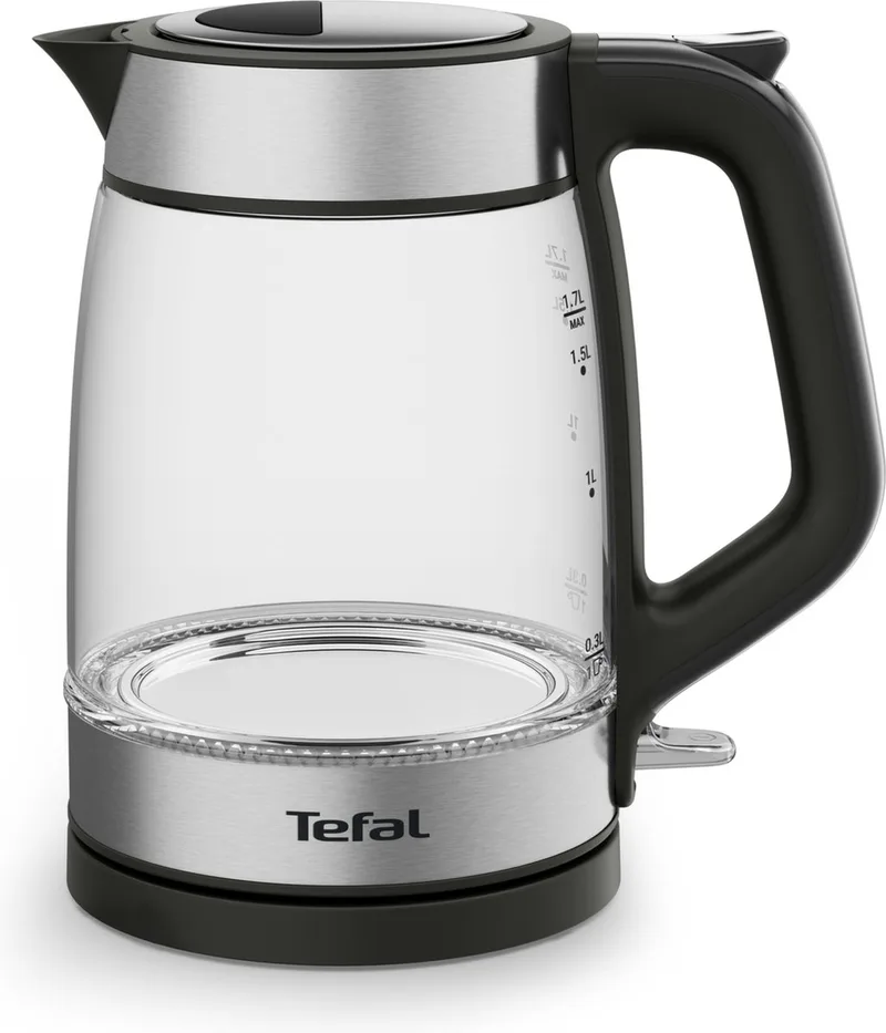 Glass KI6058 - Waterkoker - 1,7L - Glazen Design - Met LED-verlichting - Uitneembaar Antikalkfilter - 2200W von Tefal in Schwarz – Produktfoto