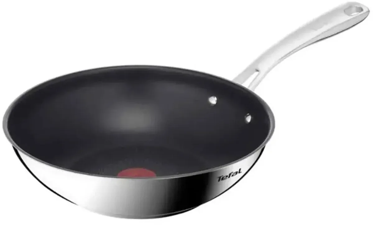 H8171945 Wok Zilver van Tefal in Zwart, Zilver – productfoto