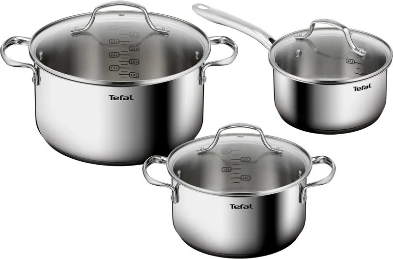 Infinite - kookpannenset - 3 delig - 16, 20, 24 cm - alle warmtebronnen by Tefal in Rvs – product photo