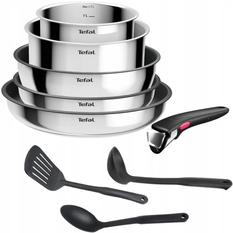 Ingenio Cook Eat Pannenset RVS 9 Delen by Tefal in Silver – product photo