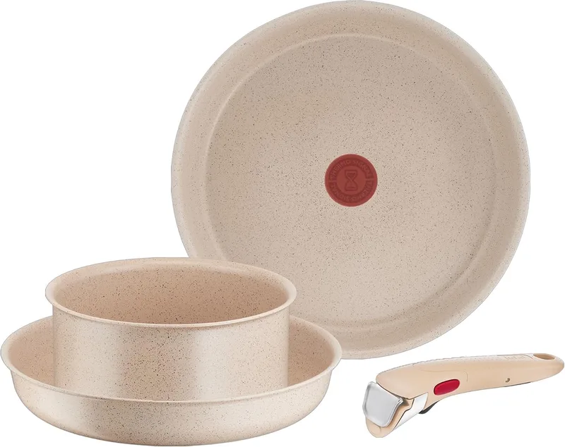 Ingenio Delight Pannenset 3-delig met Afneembare Handgreep by Tefal in Beige – product photo