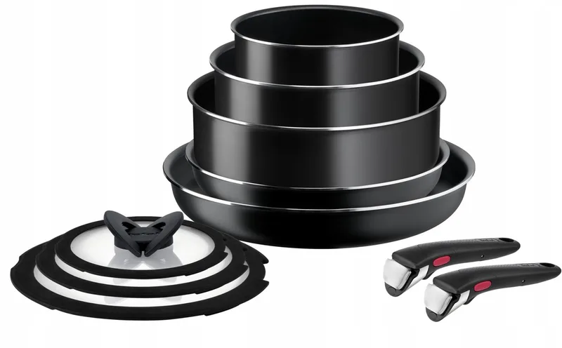 Ingenio Easy Cook & Clean Pannenset 10-delig - Gas & Elektrisch by Tefal in Black – product photo