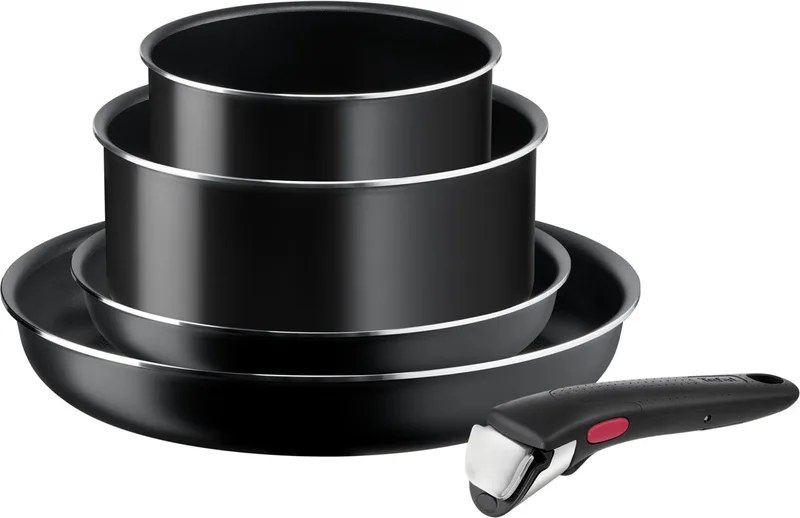 Ingenio Easy Cook & Clean - Pannenset - 5-delig - Niet Geschikt voor Inductie - Stapelbaar - Afneembare Handgreep de Tefal en Noir – photo produit