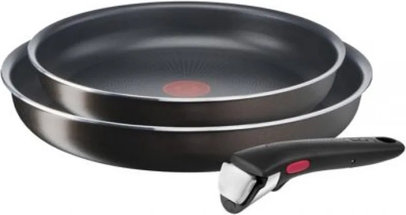 Ingenio Easy Plus Pannenset - Braadpannen + Afneembaar Handvat 24/28CM de Tefal en Noir – photo produit