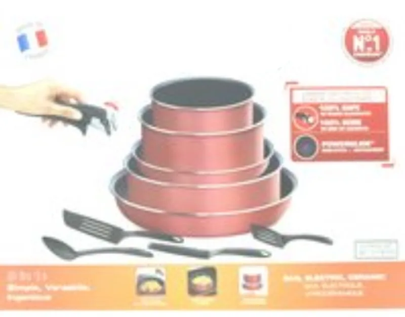 Ingenio Easy Rouge Hoogwaardig Aluminium Pannenset - 10 Delig von Tefal in Rot – Produktfoto