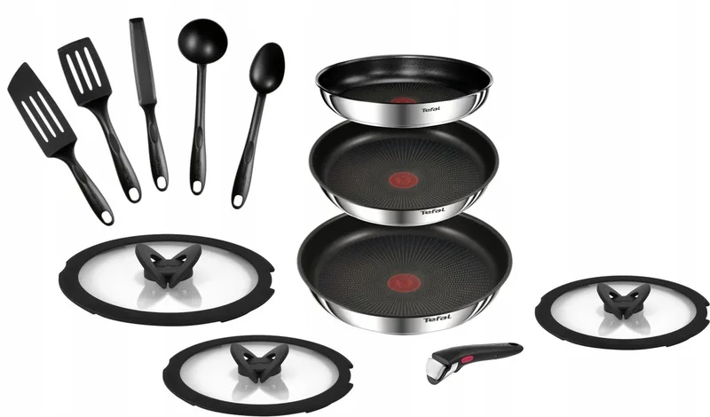 Ingenio Emotion 12-delige pannenset met anti-aanbaklaag by Tefal in Silver – product photo