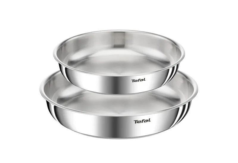 Ingenio Emotion L8969345 – 3-delige pannenset – Inox braadpannen 24/28 cm – Afneembare handgreep – Stapelbaar – Inductiegeschikt – Ovenbestendig – Zonder coating von Tefal in Silber – Produktfoto 2 von 5