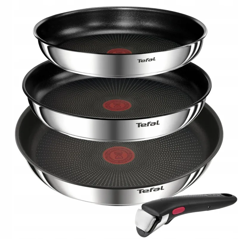 Ingenio Emotion Pannenset 22/24/28 cm - Inductie von Tefal in Silber – Produktfoto