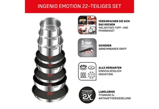 Ingenio Emotion Pannenset 22-delig - Inductie by Tefal in Silver – product photo 5 of 5
