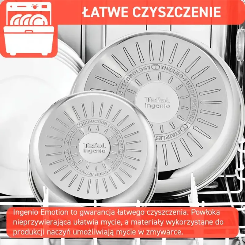 Ingenio Emotion Pannenset - 5-delig - Pannenset Inductie - Stapelbaar - Afneembare Handgreep - RVS - Geschikt voor alle warmtebronnen fra Tefal i Grå – produktbillede 5 af 5