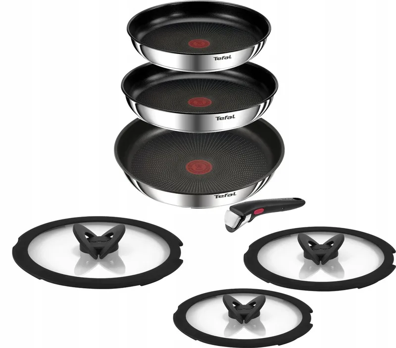 Ingenio Emotion Pannenset 7-delig - Inductie - 22/24/28cm fra Tefal i Sølv – produktbillede