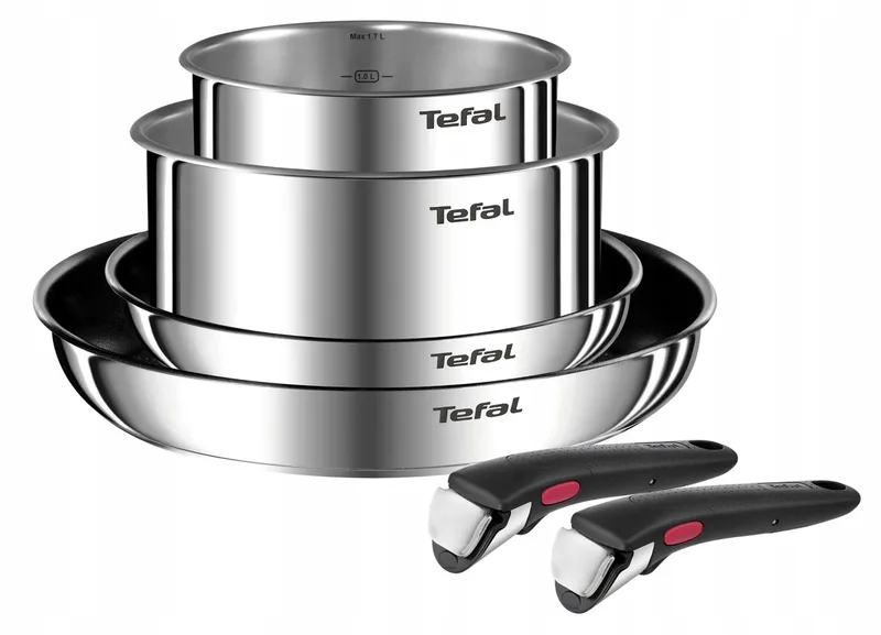 Ingenio Emotion Pannenset met 2 handgrepen - 6-delig by Tefal in Silver – product photo