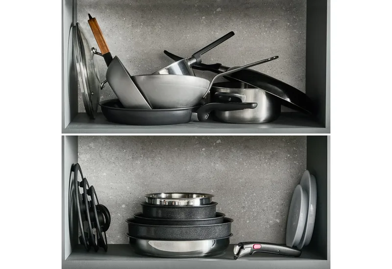 Ingenio Excellence Ceram - Pannenset - 13-delig - Fusion Core - Inclusief Deksel - Handgrepen - PFAS vrij by Tefal in Black – product photo 4 of 5