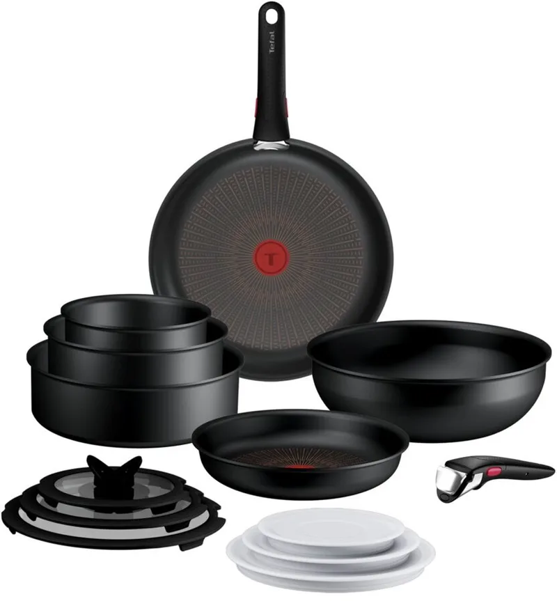 Ingenio Excellence Fusion - Pannenset - 14-delig - Inclusief Deksel - Handgrepen fra Tefal i Sort – produktbillede 1 af 5