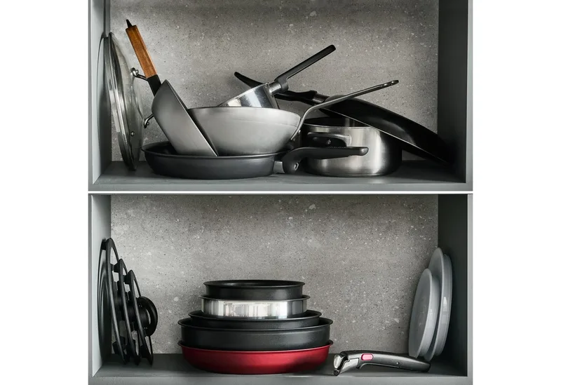 Ingenio Excellence Fusion - Pannenset - 14-delig - Inclusief Deksel - Handgrepen fra Tefal i Sort – produktbillede 4 af 5