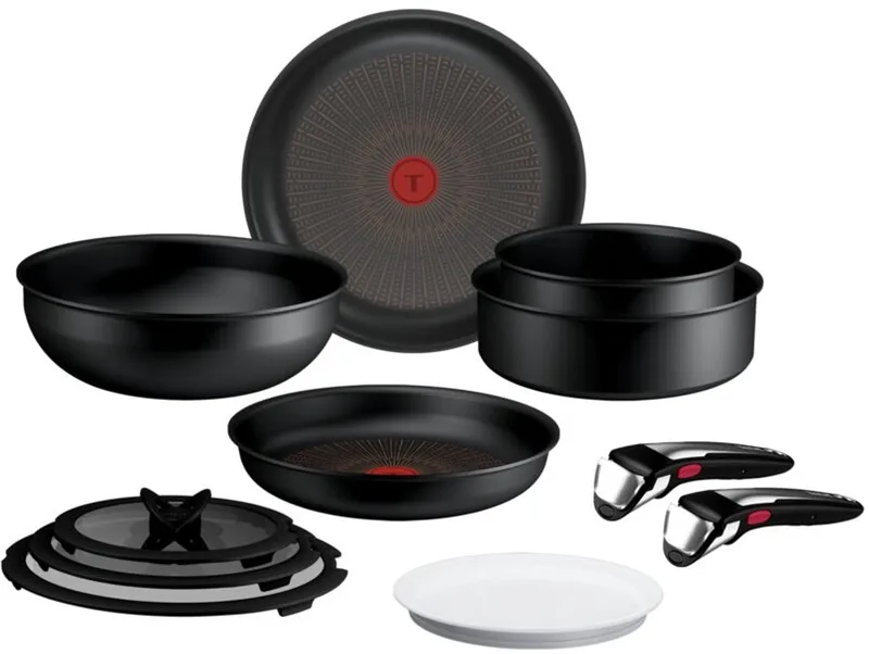 Ingenio Experience - Pannenset - 11-delig - Fusion Core - Inclusief Deksel - Handgrepen by Tefal in Black – product photo
