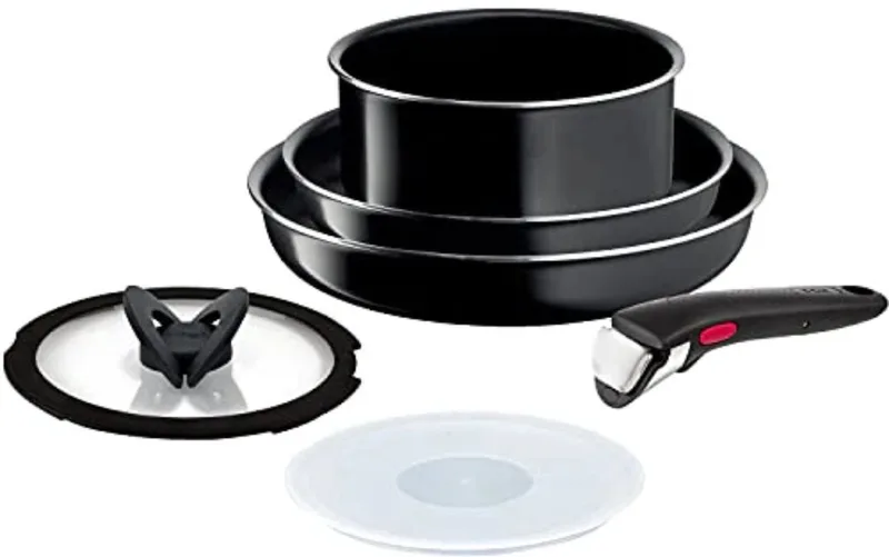 Ingenio Hard Titanium Intense Hoogwaardig Aluminium Pannenset - 6 Delig von Tefal in Schwarz – Produktfoto
