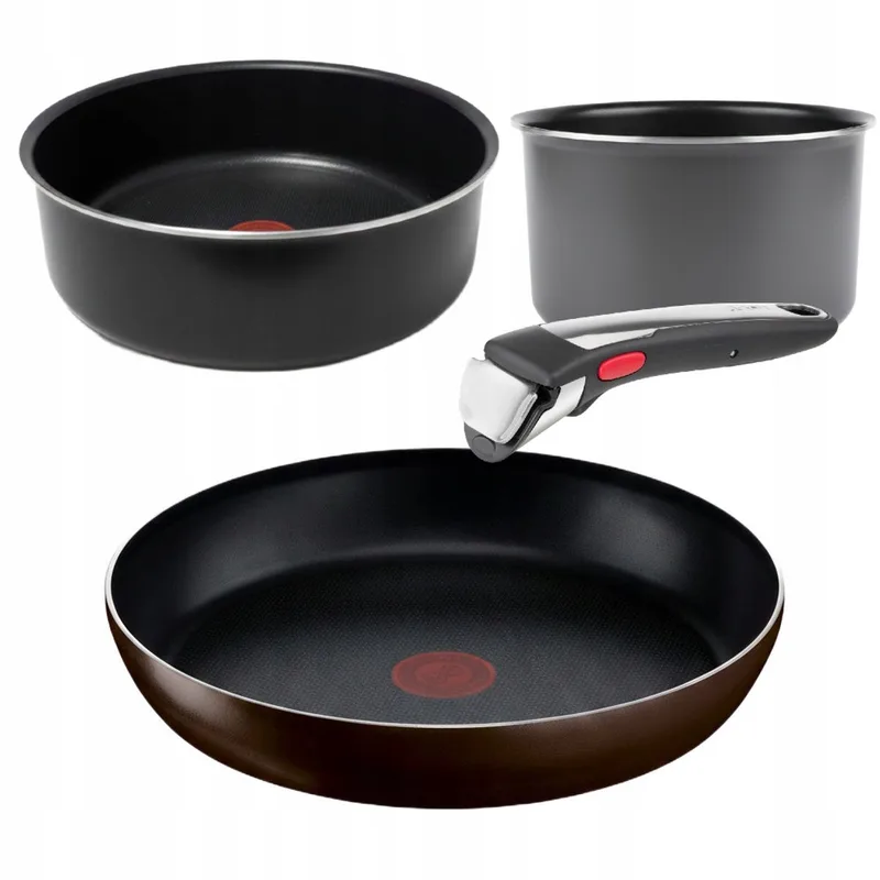 Ingenio Pannenset met Afneembare Steel: Koekenpan & 2 Pannen by Tefal in Brown – product photo
