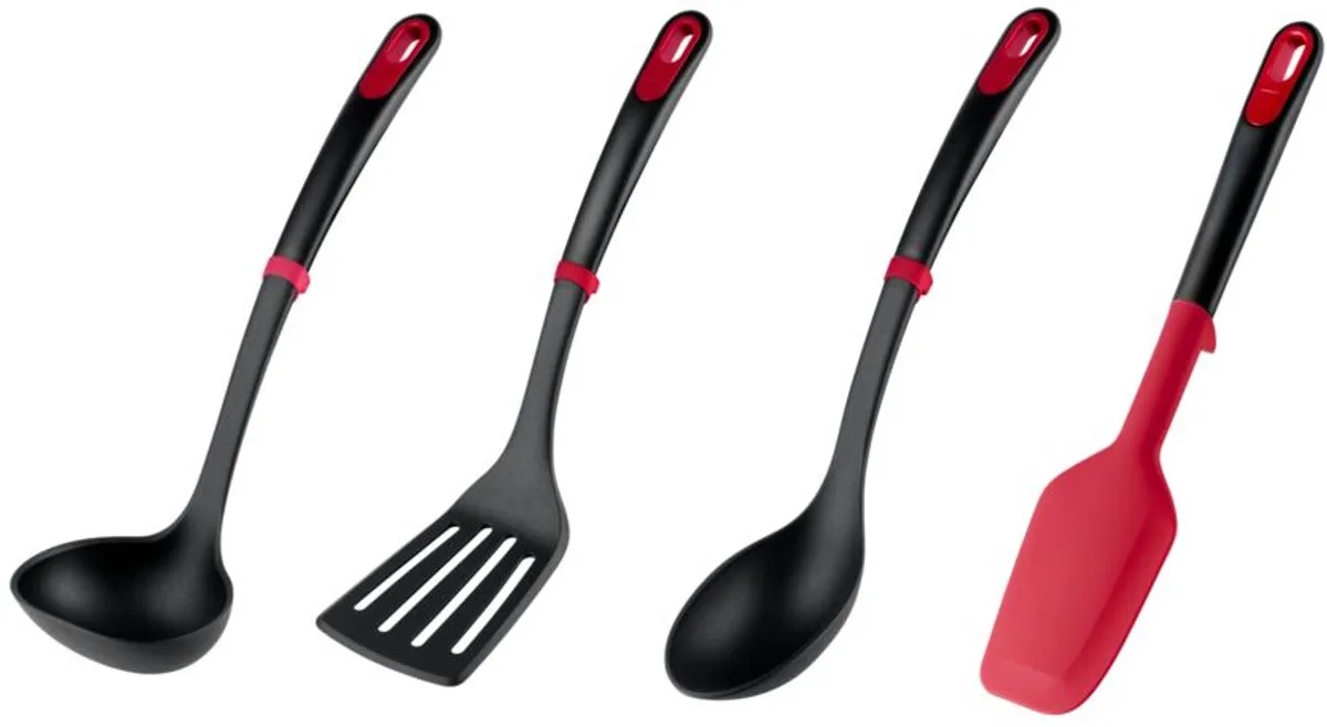 Ingenio Plus - Spatel Set - 4-delig - Ergonomisch - Robuust van Tefal in Rood – productfoto