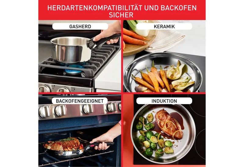 Ingenio Preference - Pannenset - 3-delig - Inductie - Stapelbaar - Afneembare Handgreep - Ruimtebesparend by Tefal in Roestvrijstaal – product photo 4 of 4