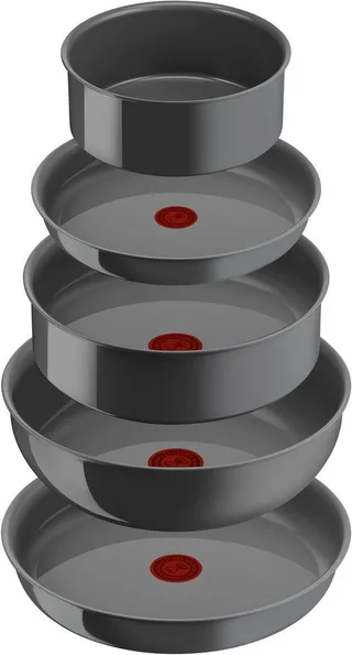 Ingenio Renew - Pannenset - 11-delig - PFAS-vrij - Keramisch - Inductie - Stapelbaar - Afneembare Handgreep von Tefal in Grau – Produktfoto 3 von 5