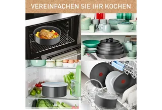 Ingenio Renew - Pannenset - 11-delig - PFAS-vrij - Keramisch - Inductie - Stapelbaar - Afneembare Handgreep von Tefal in Grau – Produktfoto 4 von 5