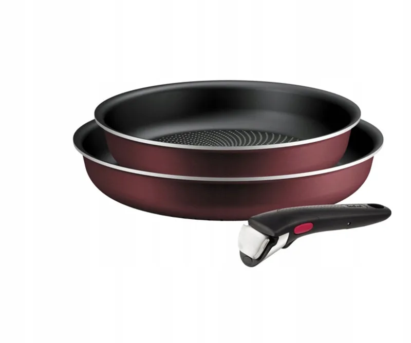 Ingenio Simply Cook Pannenset (3-delig) - Lichtgewicht & Snel Warm von Tefal in Bordeaux-zwart – Produktfoto
