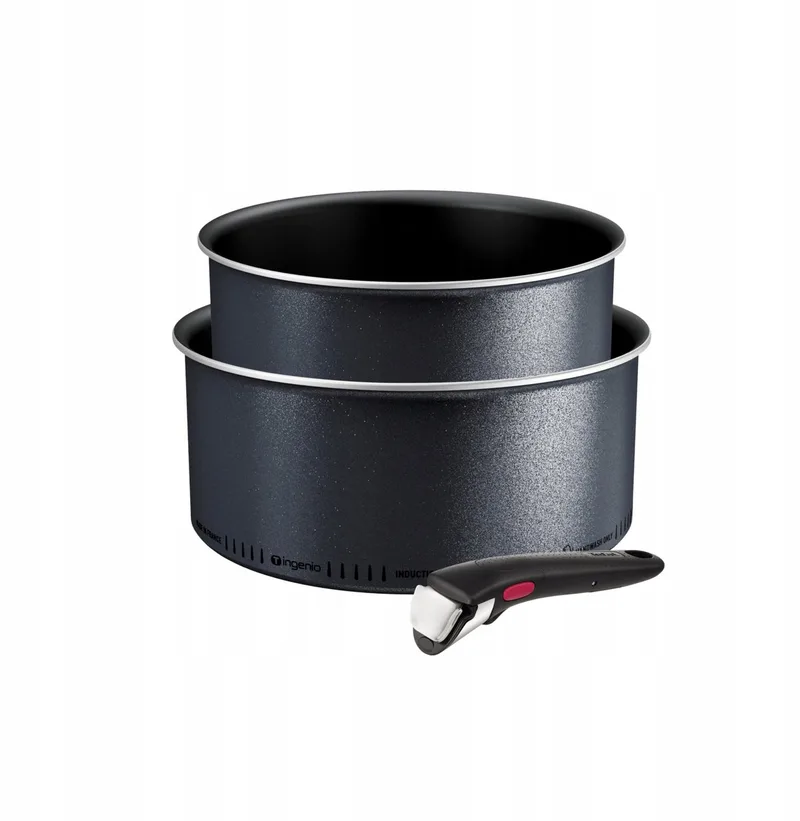 Ingenio Stalen Pannenset 2-delig (16/20 cm) met afneembare handgreep by Tefal in Black – product photo