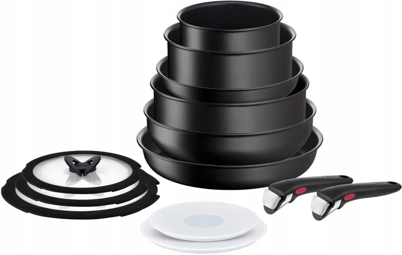 Ingenio Unlimited Pannenset 13 Delig - Titanium Antikras van Tefal in Zwart – productfoto