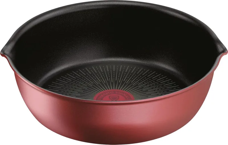 ingenio Unlimited Wokpan - 22cm met schenktuiten - Geschikt voor Inductie van Tefal in Rood – productfoto
