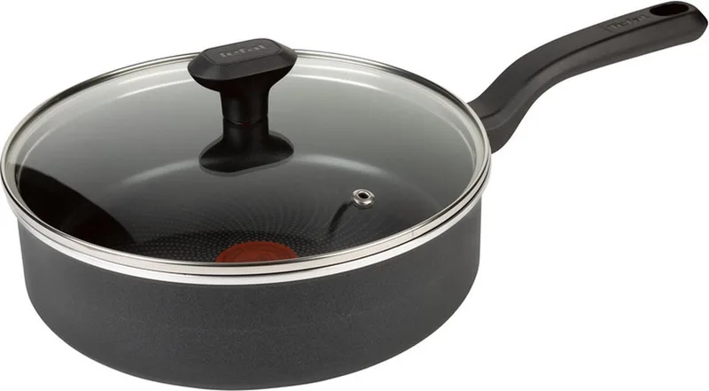 Inicio hapjespan met deksel 24cm - Alle warmtebronnen en inductie by Tefal in Black – product photo