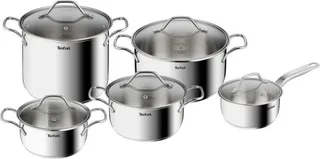 Intuition Pannenset 5-Pannen kookset - Steelpan Ø 16 cm, kookpan 18/20/24 cm, soeppan 22 cm by Tefal in Silver – product photo 1 of 5
