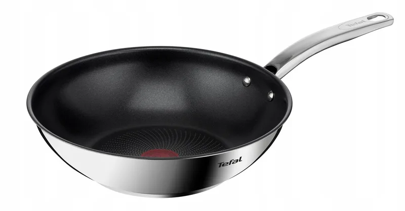 Intuition Wok 28cm Titanium Inductie - Gelijkmatige Warmte by Tefal in Silver – product photo