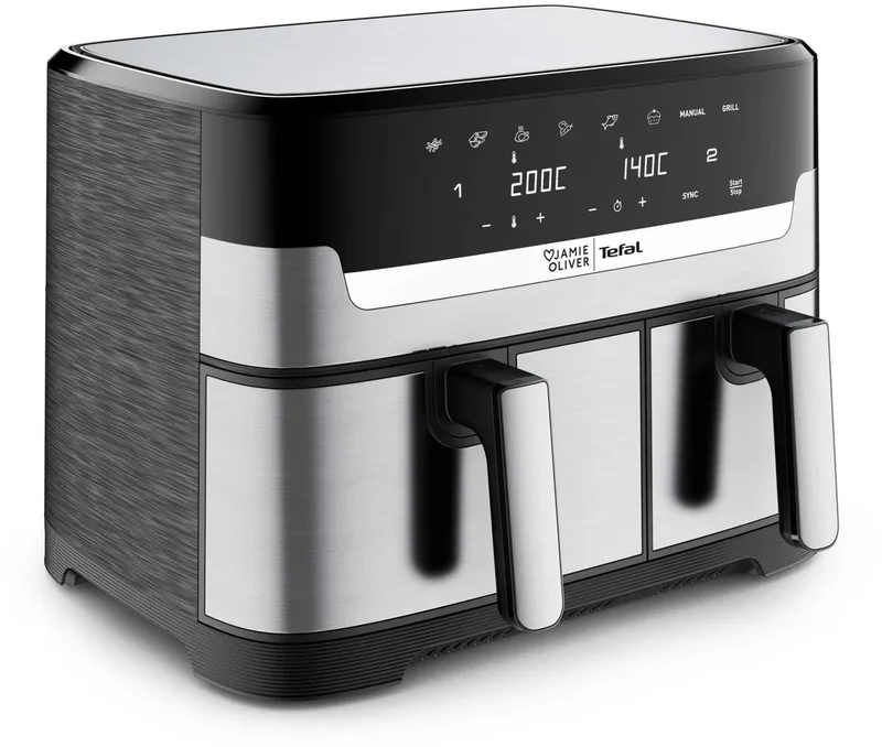 Jamie Oliver - EY90JDE1 - 8,3L - Dubbele airfryer de Tefal en Roestvrijstaal – photo produit