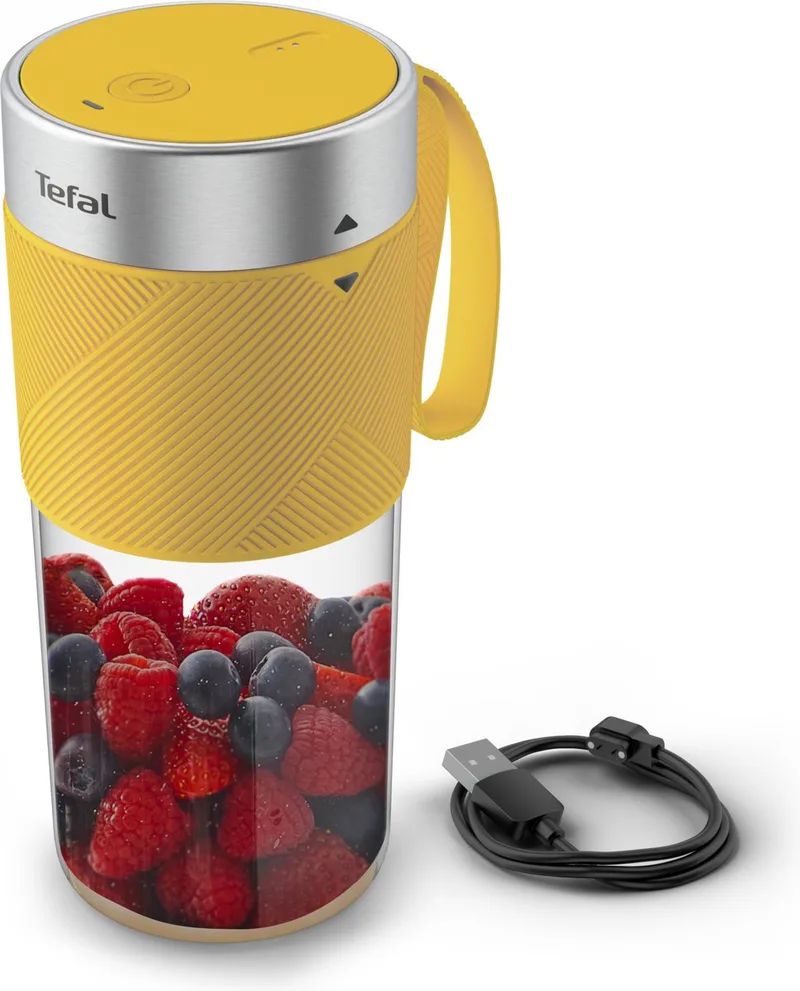 Lightmix BL1C02 - Blender to Go - Compact - 300ml Tritan beker - USB opladen - Makkelijk Schoonmaken - Geel von Tefal in Nest – Produktfoto