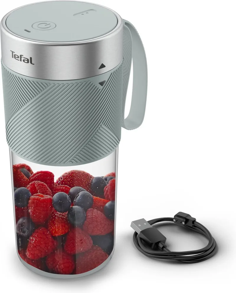 Lightmix BL1C04 - Blender to Go - Compact - 300ml Tritan beker - USB opladen - Makkelijk Schoonmaken - Blauw von Tefal in Eucalyptus – Produktfoto