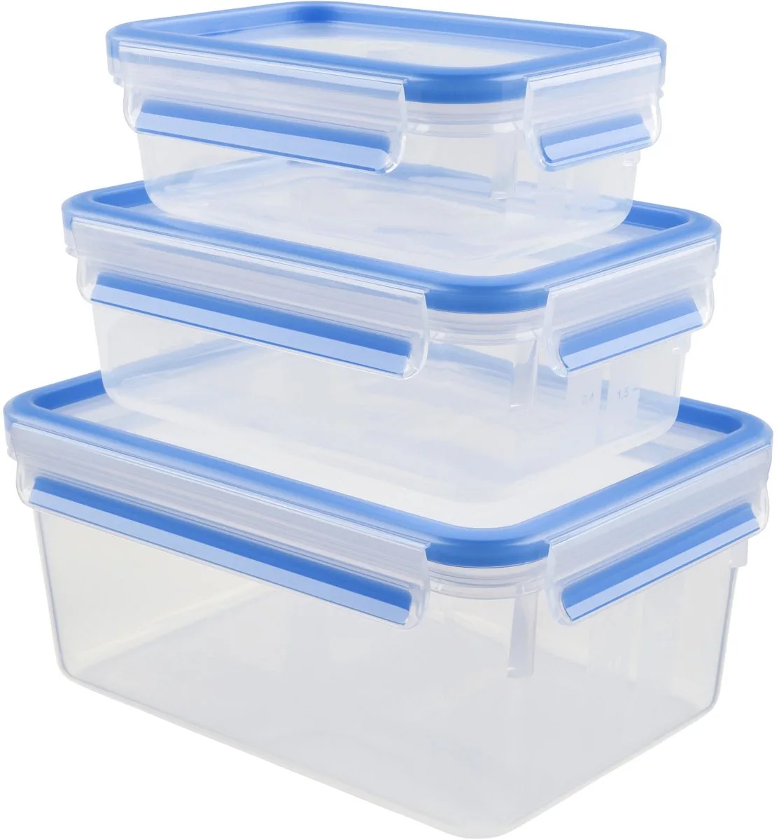 MasterSeal Fresh K3028912 Vershouddoos - Set van 3 - 100% Lekvrij - Vershoudbakjes - Geschikt voor Mealprep van Tefal in Transparant – productfoto