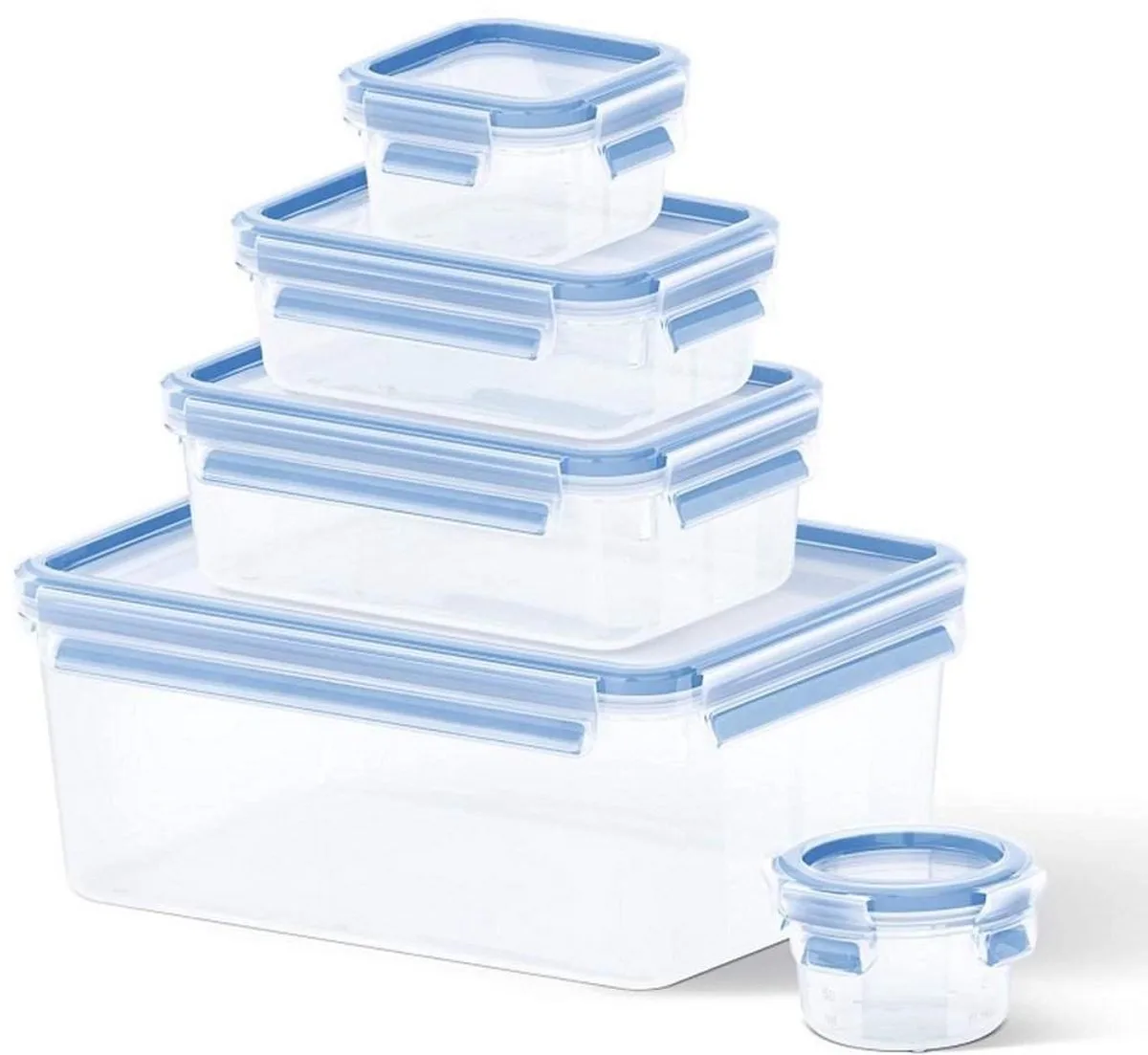 MasterSeal Fresh K3029012 Vershouddoos - Set van 5 - 100% Lekvrij - Vershoudbakjes - Geschikt voor Diepvries van Tefal in Transparant – productfoto