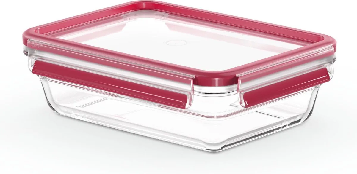MasterSeal Glass - Vershouddoos - 1,1L - Glas - Geschikt voor Magnetron fra Tefal i Rød – produktbillede